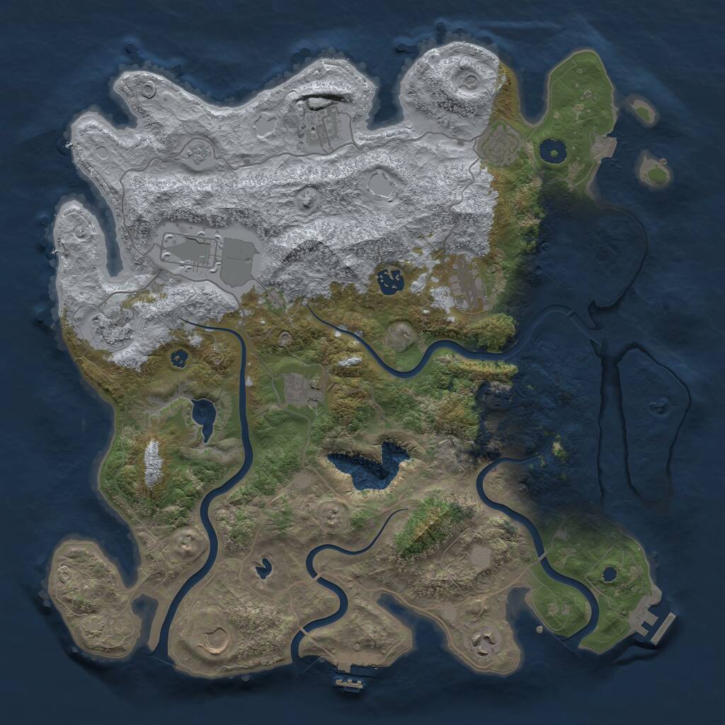 Rust Map: Procedural Map, Size: 4100, Seed: 5960334, 16 Monuments