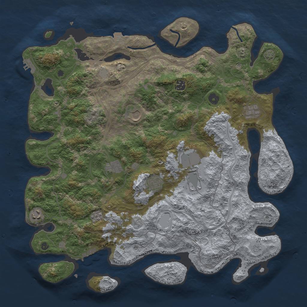 Rust Map: Procedural Map, Size: 4250, Seed: 5801074, 16 Monuments