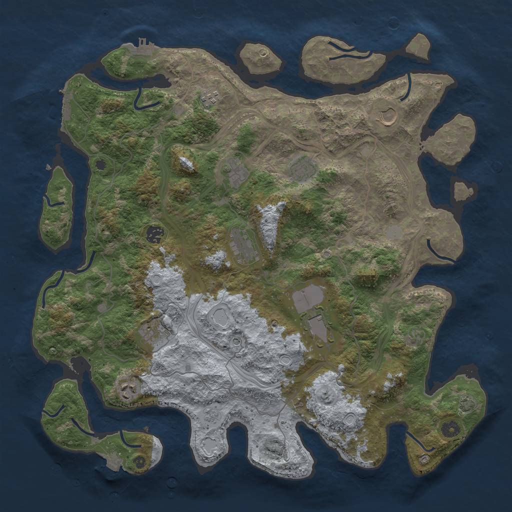 Rust Map: Procedural Map, Size: 4300, Seed: 22000667, 17 Monuments