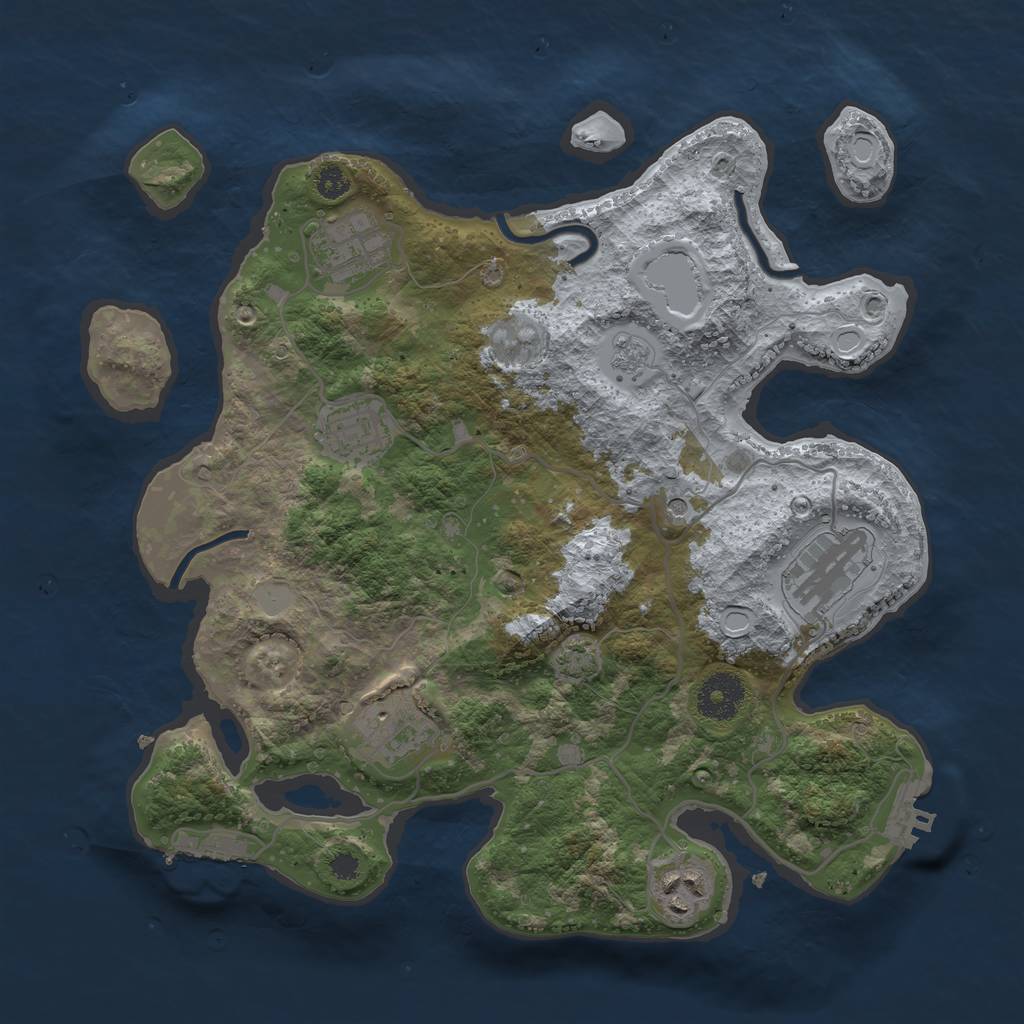 Rust Map: Procedural Map, Size: 3250, Seed: 317295500, 13 Monuments