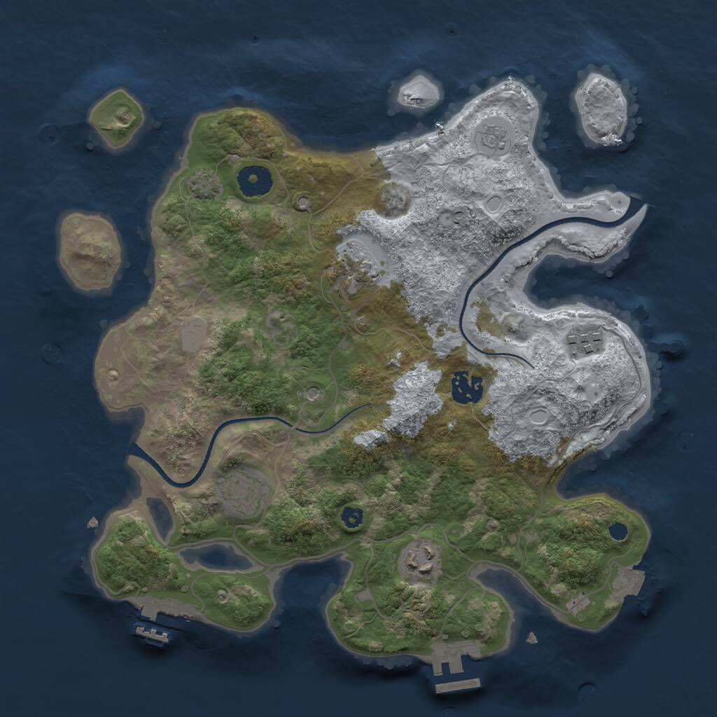 Rust Map: Procedural Map, Size: 3250, Seed: 317295500, 11 Monuments