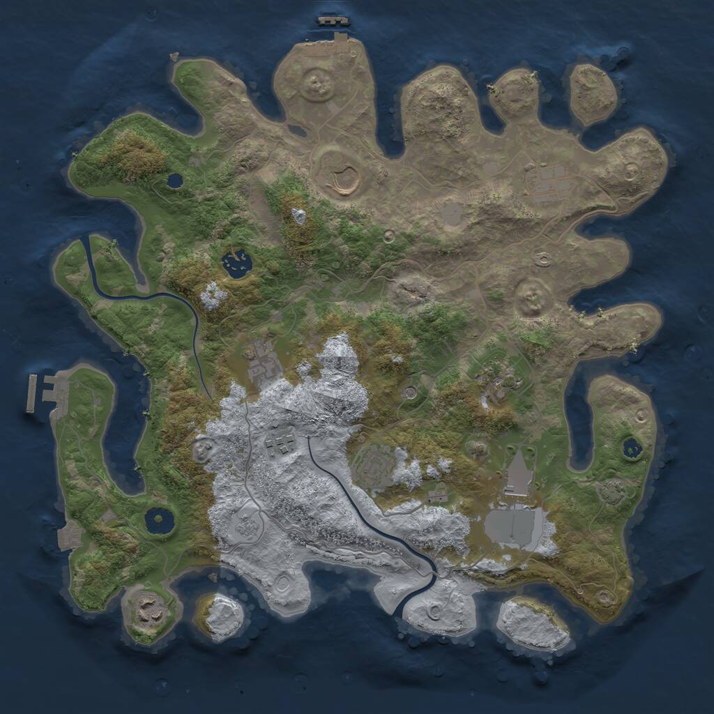 Rust Map: Procedural Map, Size: 3750, Seed: 27605903, 15 Monuments