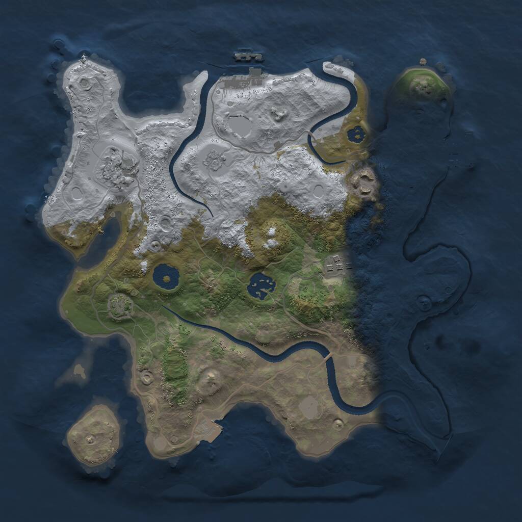 Rust Map: Procedural Map, Size: 3000, Seed: 6637, 9 Monuments