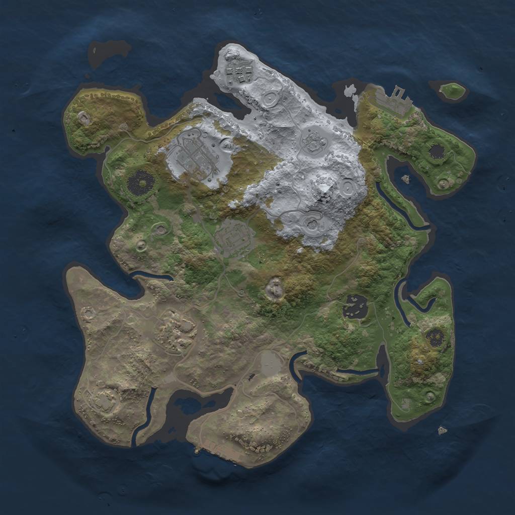Rust Map: Procedural Map, Size: 3000, Seed: 26375, 13 Monuments