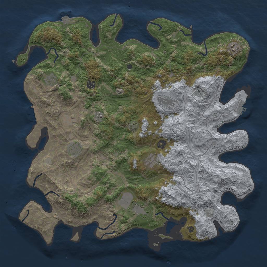 Rust Map: Procedural Map, Size: 4400, Seed: 92245901, 17 Monuments