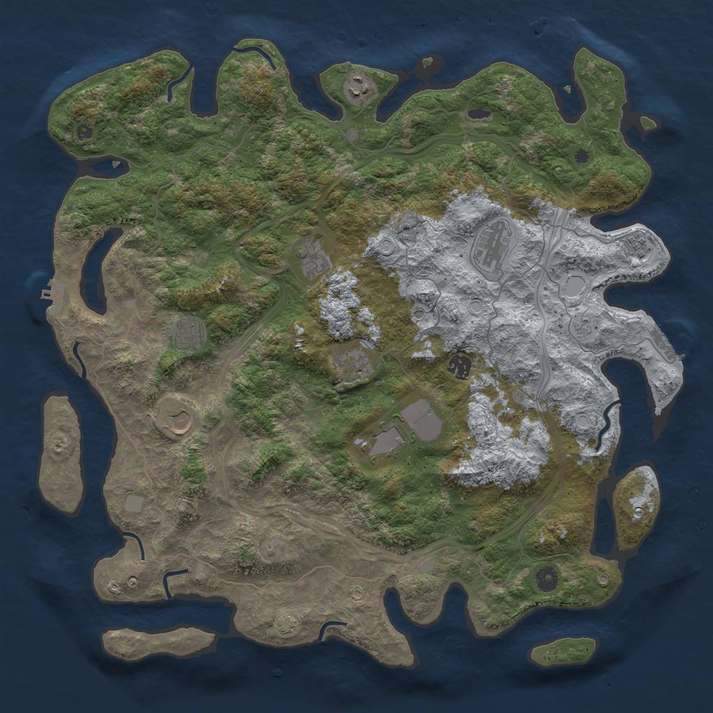 Rust Map: Procedural Map, Size: 4500, Seed: 795622, 17 Monuments