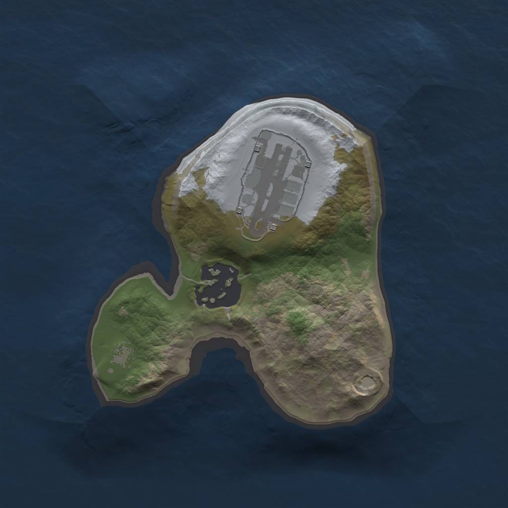 Rust Map: Barren, Size: 1600, Seed: 1, 4 Monuments