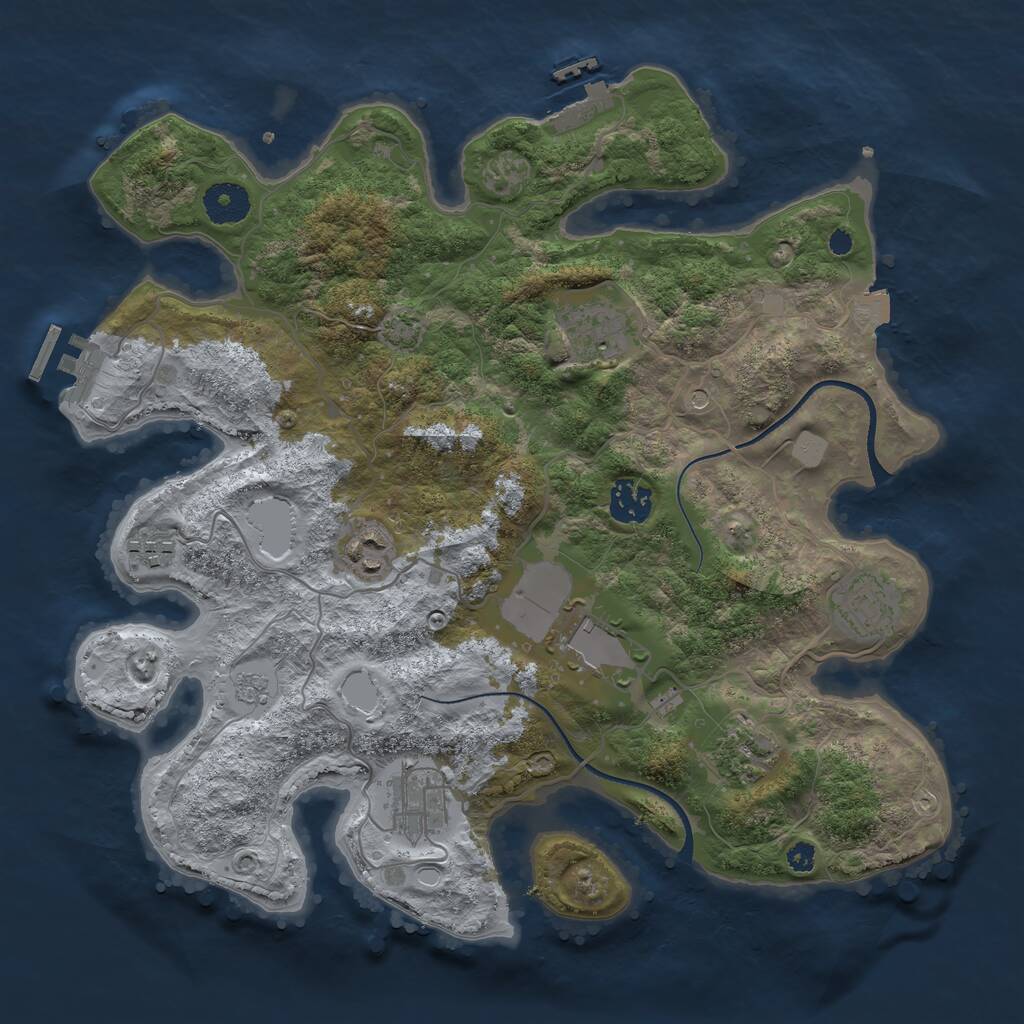 Rust Map: Procedural Map, Size: 3500, Seed: 276202068, 14 Monuments