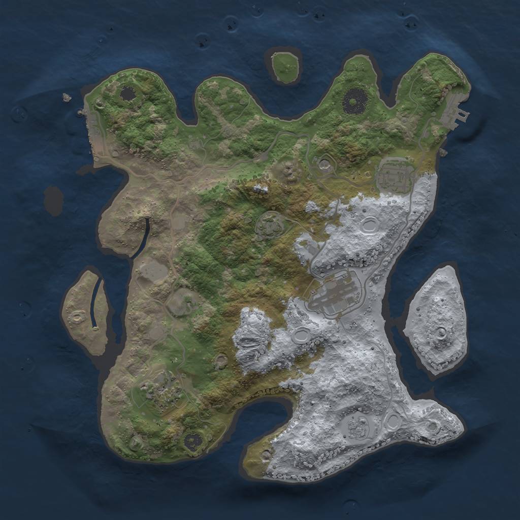 Rust Map: Procedural Map, Size: 3000, Seed: 4840, 11 Monuments