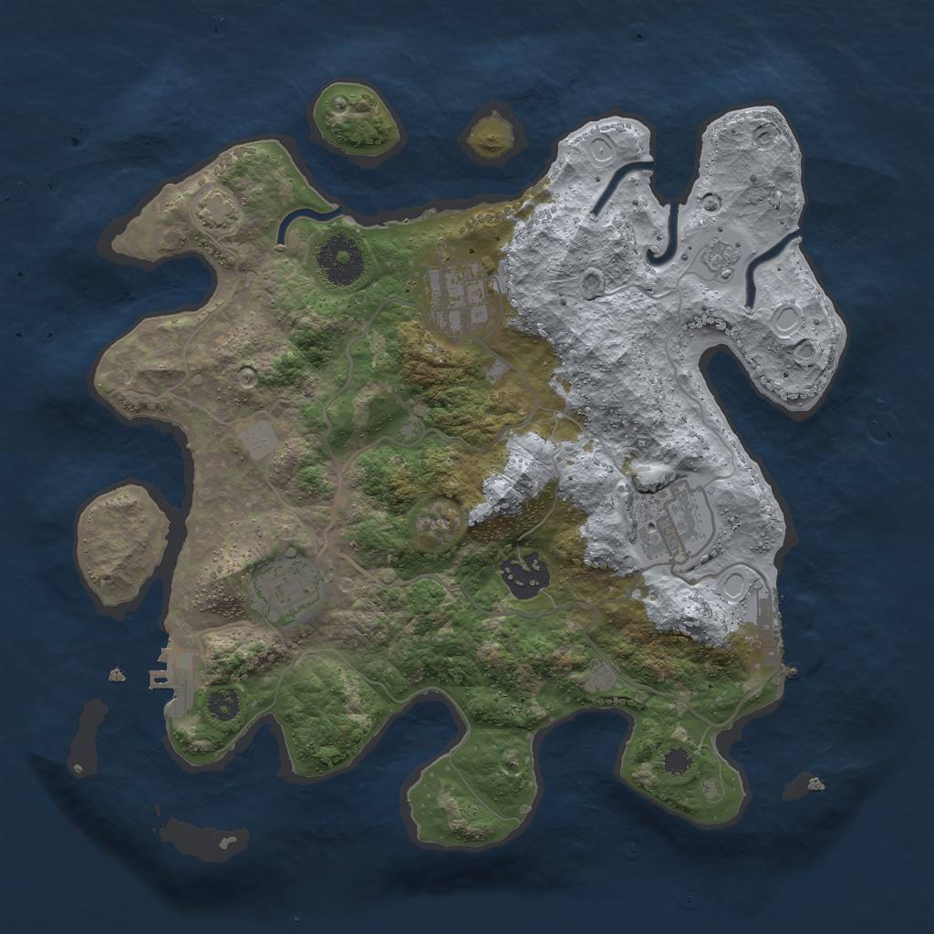 Rust Map: Procedural Map, Size: 3000, Seed: 31010, 11 Monuments