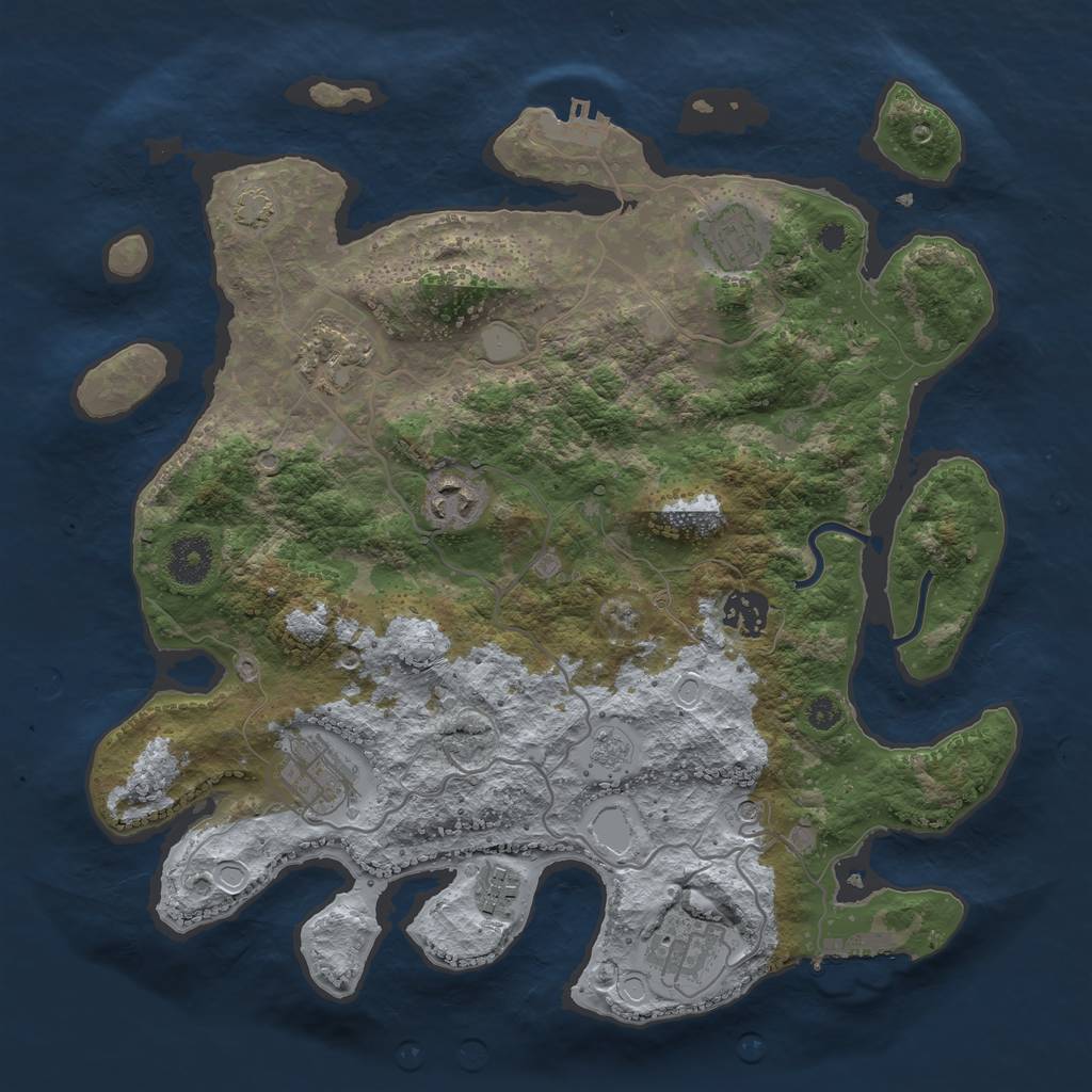 Rust Map: Procedural Map, Size: 3450, Seed: 66345714, 15 Monuments