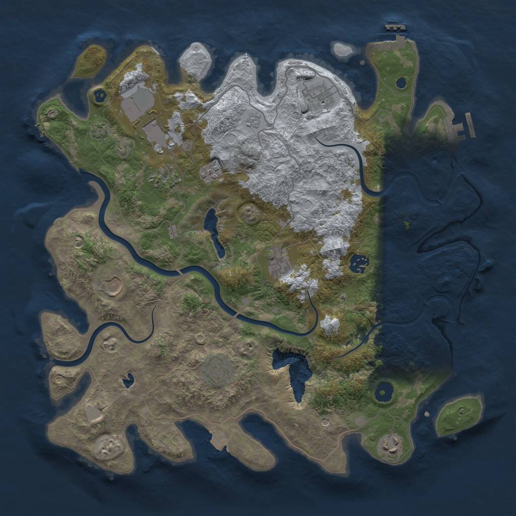 Rust Map: Procedural Map, Size: 4000, Seed: 391841435, 15 Monuments