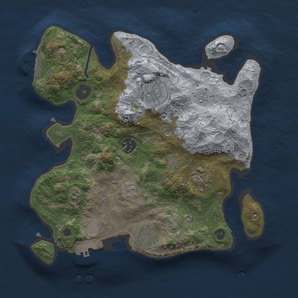 Rust Map: Procedural Map, Size: 3000, Seed: 9206, 12 Monuments