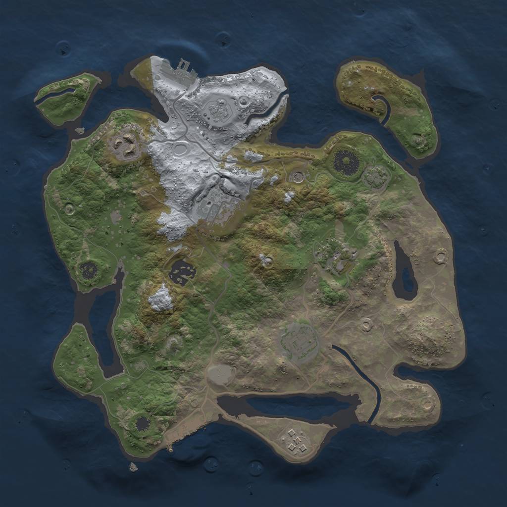Rust Map: Procedural Map, Size: 3000, Seed: 97993, 14 Monuments