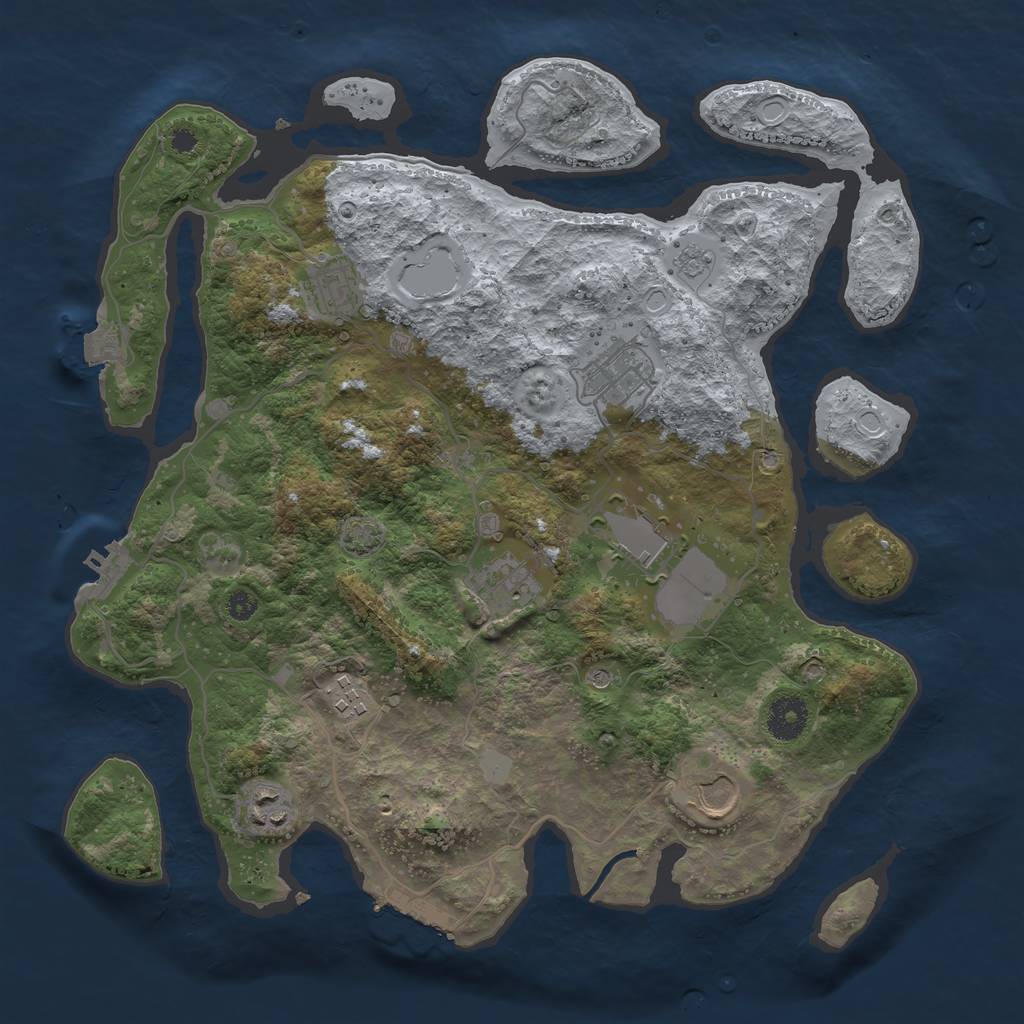 Rust Map: Procedural Map, Size: 3600, Seed: 89192374, 15 Monuments
