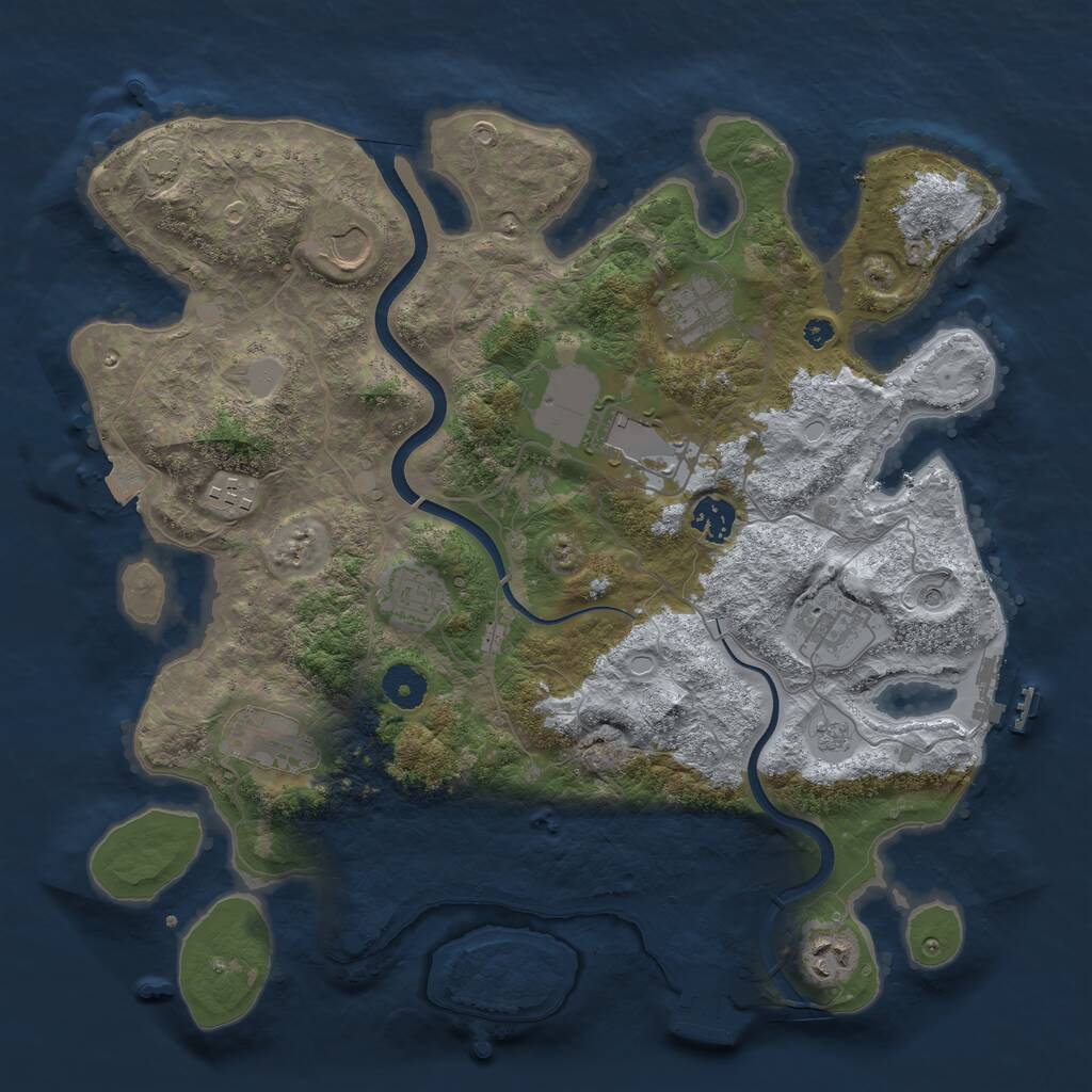 Rust Map: Procedural Map, Size: 3750, Seed: 69788057, 15 Monuments