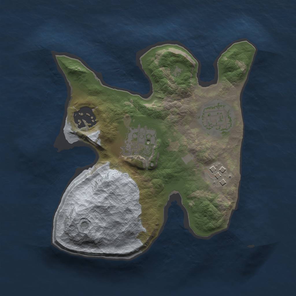 Rust Map: Barren, Size: 2000, Seed: 1058741620, 6 Monuments
