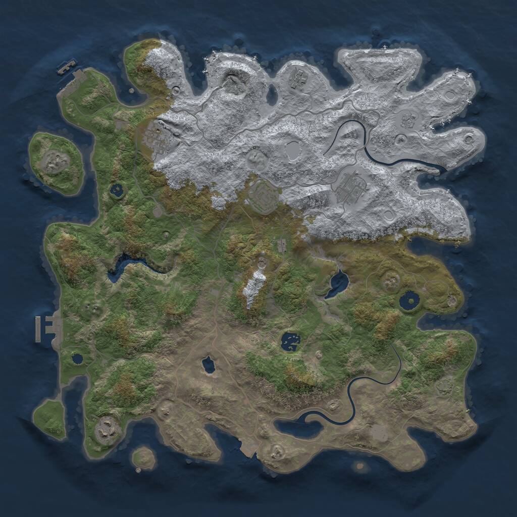 Rust Map: Procedural Map, Size: 4000, Seed: 110799765, 12 Monuments