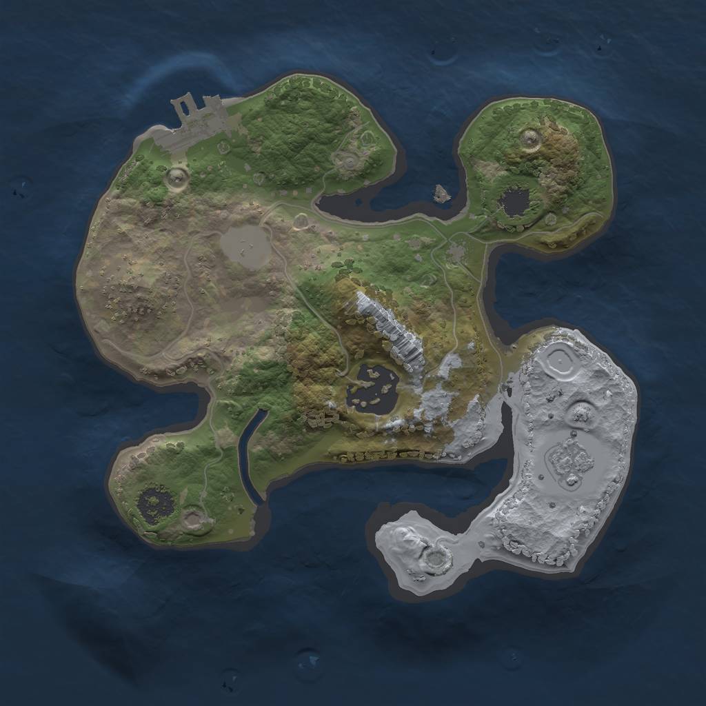 Rust Map: Procedural Map, Size: 2000, Seed: 634526625, 6 Monuments