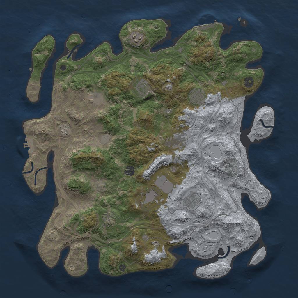 Rust Map: Procedural Map, Size: 4250, Seed: 29004728, 18 Monuments