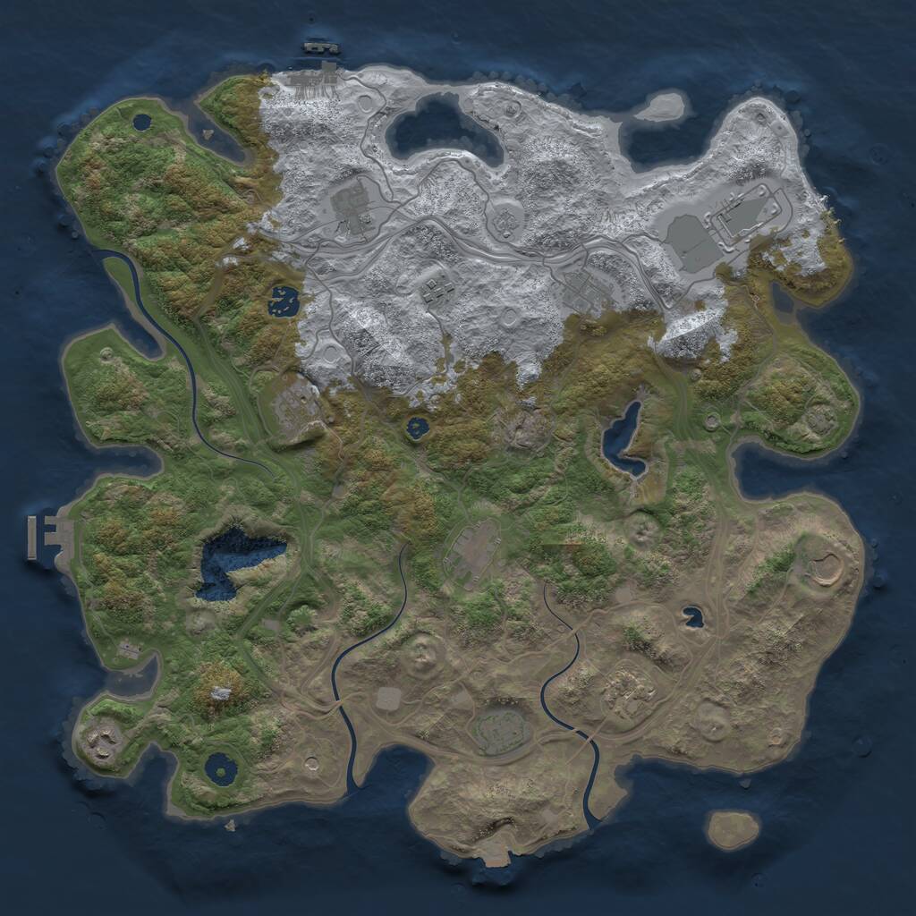 Rust Map: Procedural Map, Size: 4250, Seed: 560486518, 17 Monuments