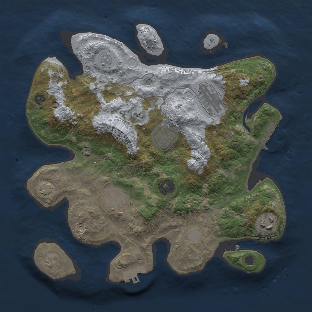 Rust Map: Procedural Map, Size: 2892, Seed: 2300, 12 Monuments