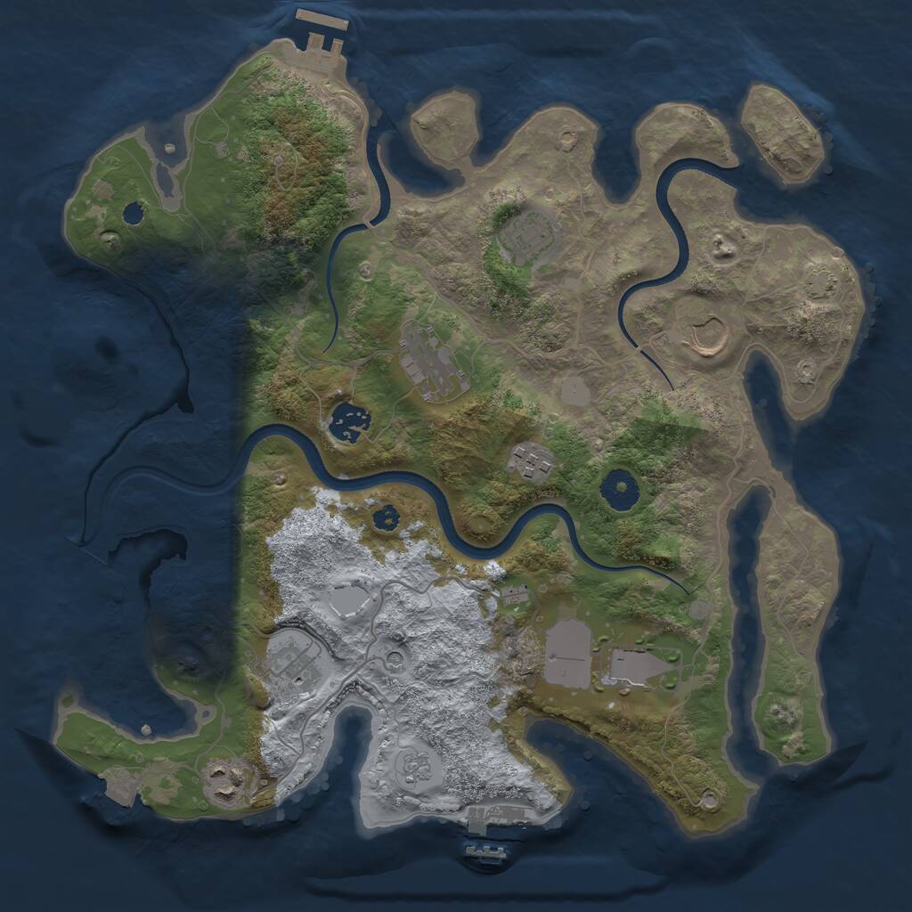 Rust Map: Procedural Map, Size: 3500, Seed: 820481789, 14 Monuments