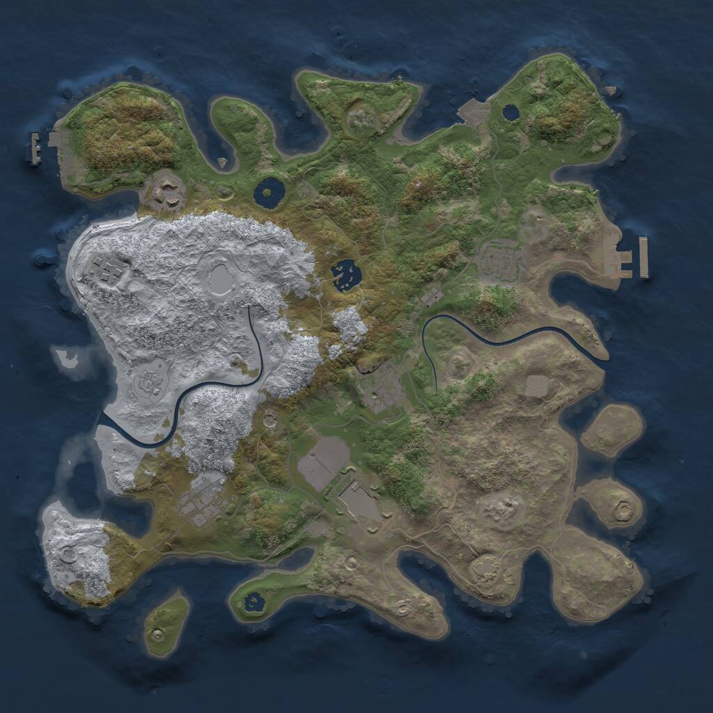 Rust Map: Procedural Map, Size: 3500, Seed: 1666420630, 13 Monuments