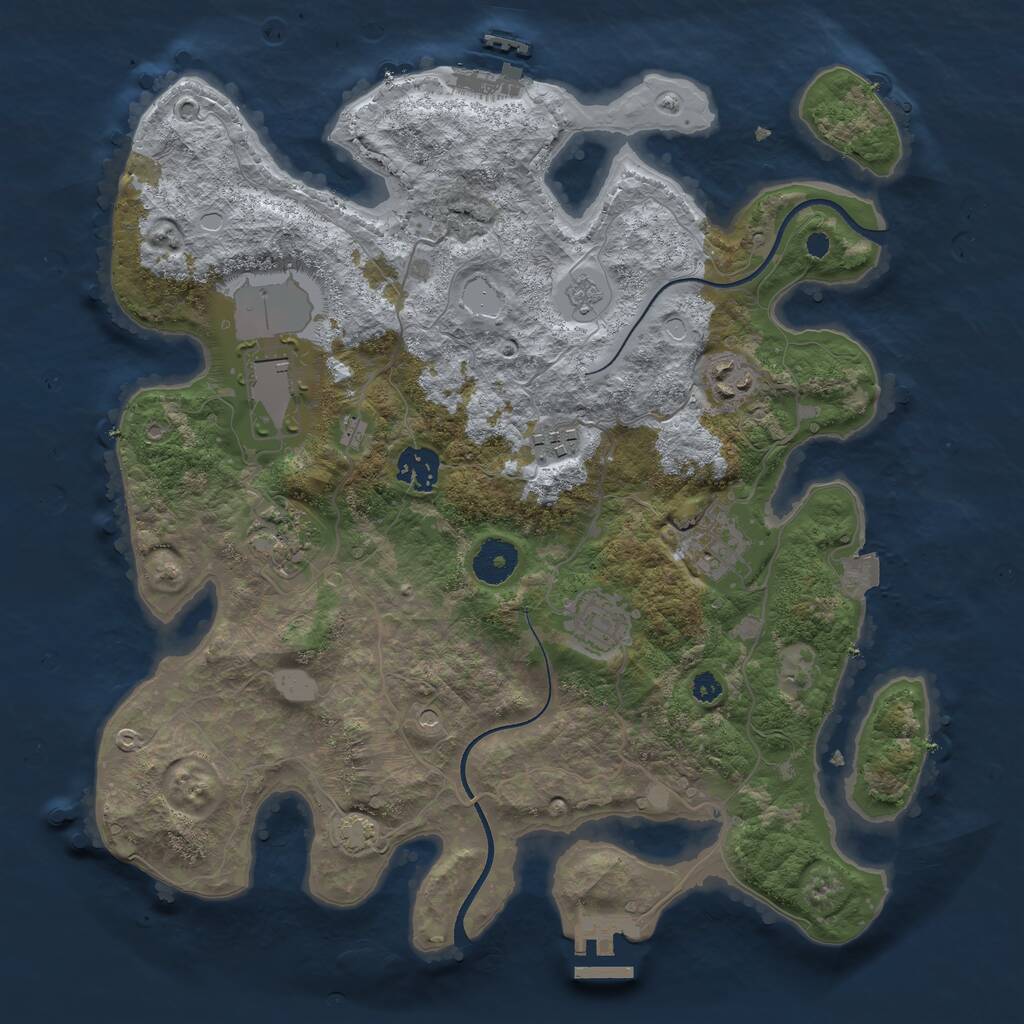 Rust Map: Procedural Map, Size: 3500, Seed: 20230526, 13 Monuments