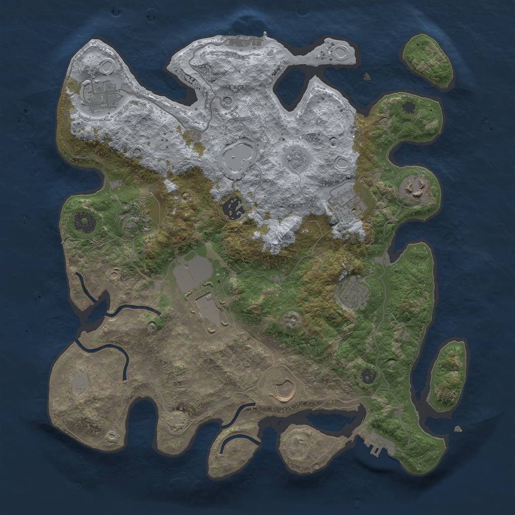 Rust Map: Procedural Map, Size: 3500, Seed: 20230526, 16 Monuments