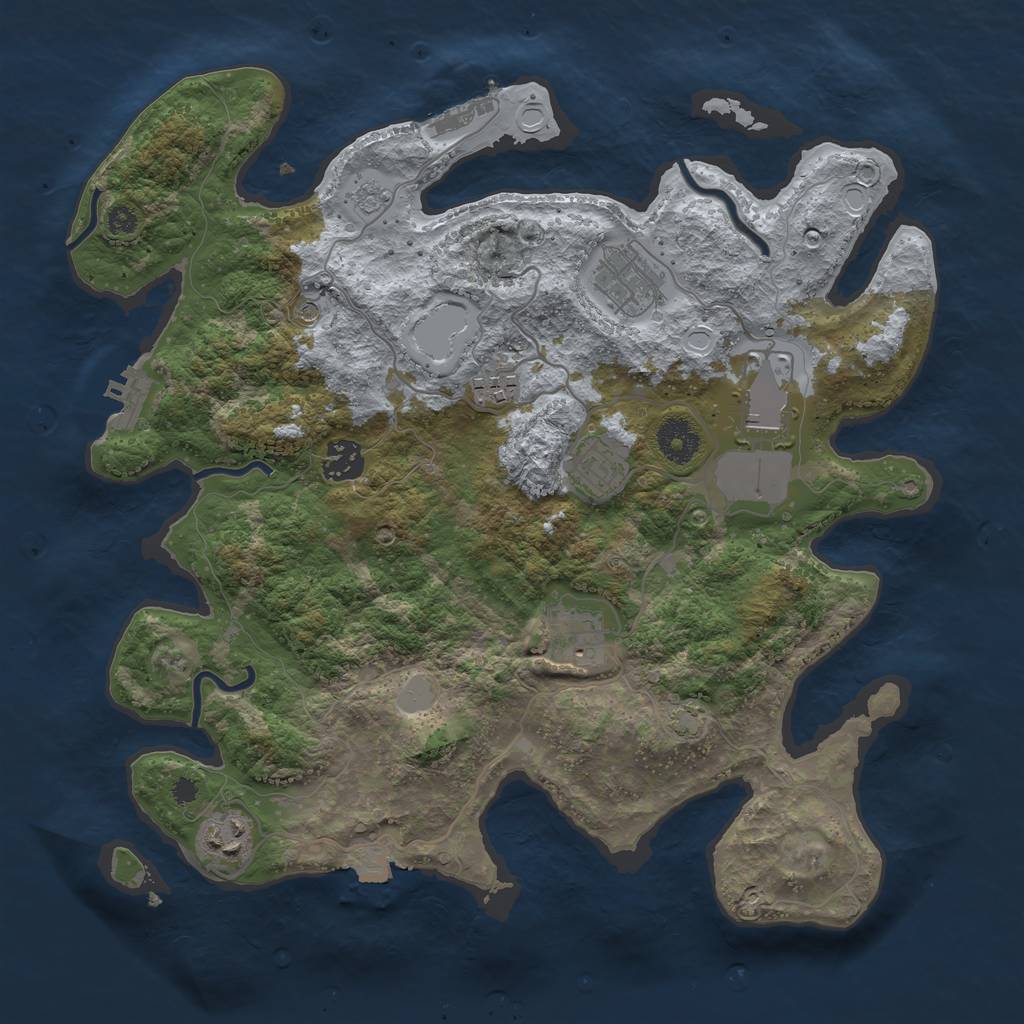 Rust Map: Procedural Map, Size: 3550, Seed: 95116578, 15 Monuments