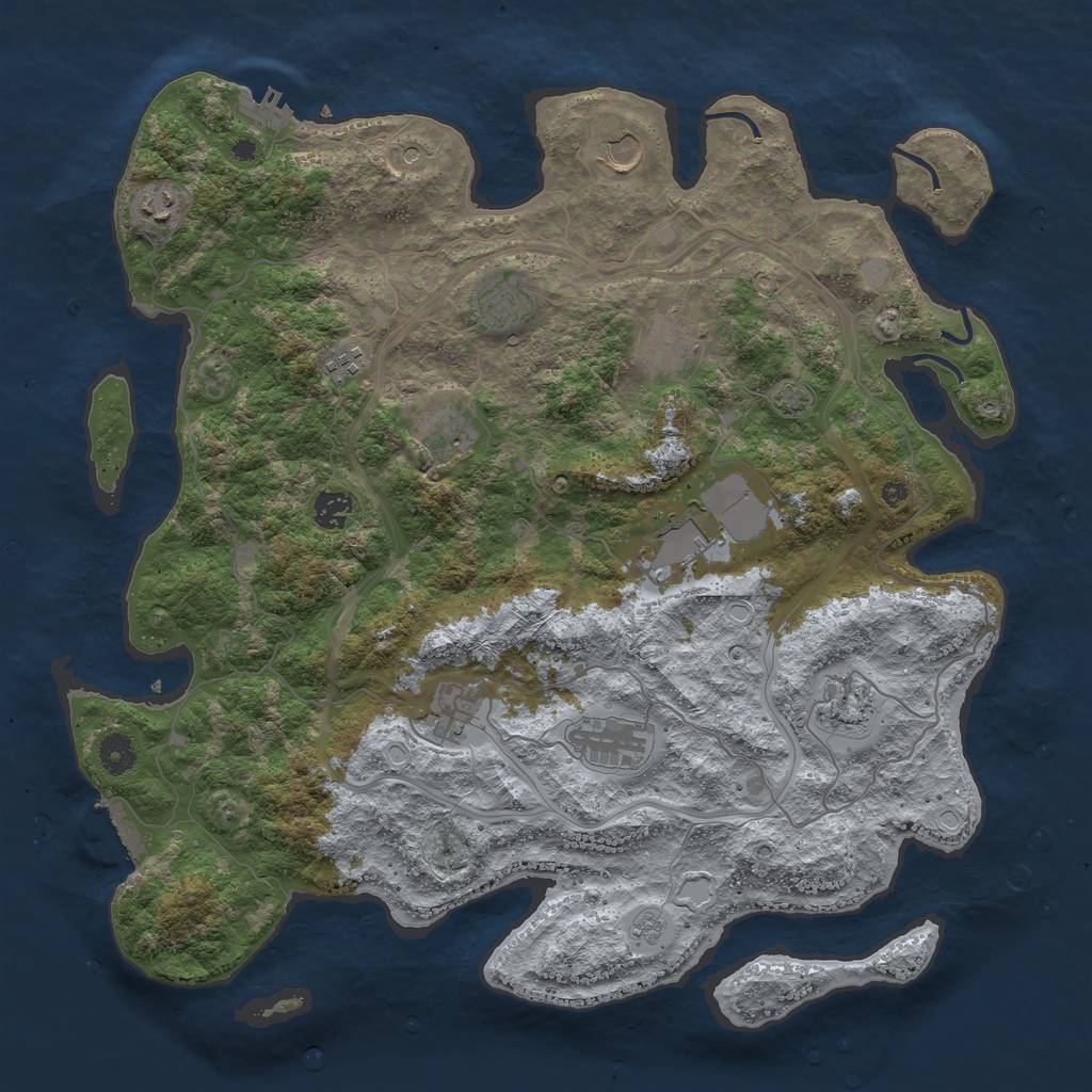 Rust Map: Procedural Map, Size: 4250, Seed: 1143149713, 19 Monuments