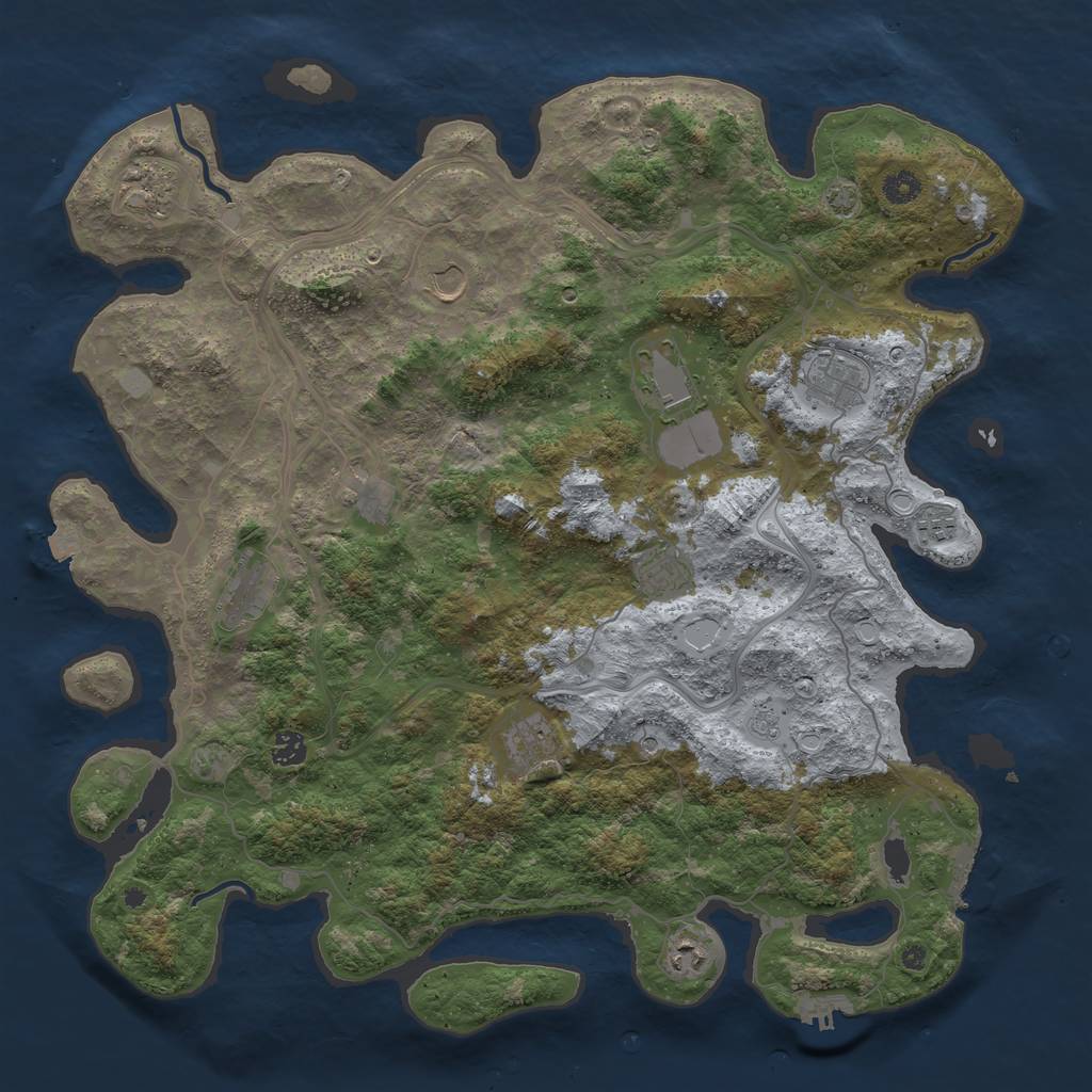 Rust Map: Procedural Map, Size: 4500, Seed: 405, 19 Monuments