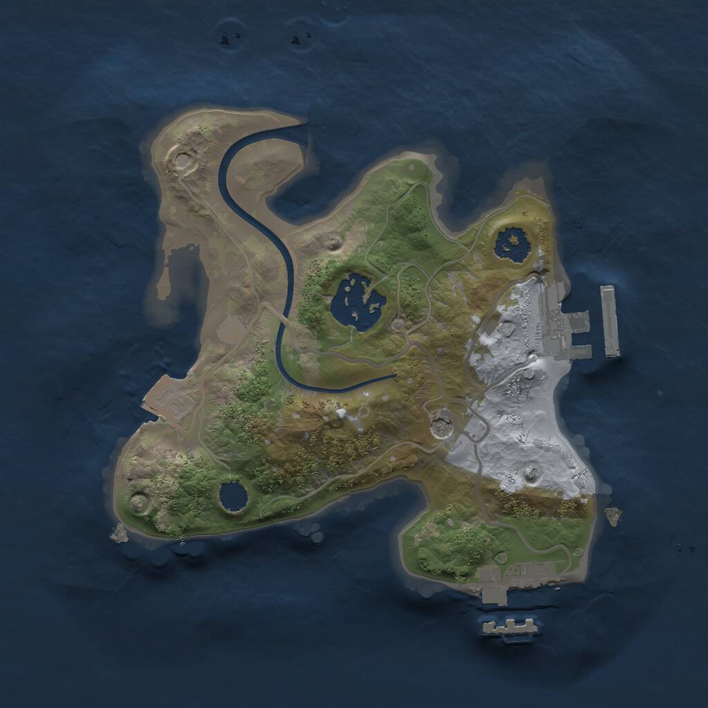 Rust Map: Procedural Map, Size: 2000, Seed: 6668, 5 Monuments