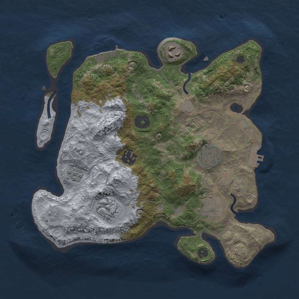 Rust Map: Procedural Map, Size: 3000, Seed: 10869, 13 Monuments