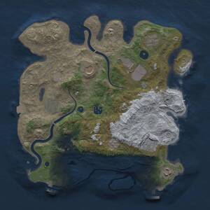 Thumbnail Rust Map: Procedural Map, Size: 3500, Seed: 1802778408, 15 Monuments