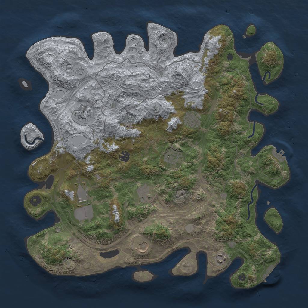 Rust Map: Procedural Map, Size: 4250, Seed: 1455717133, 17 Monuments