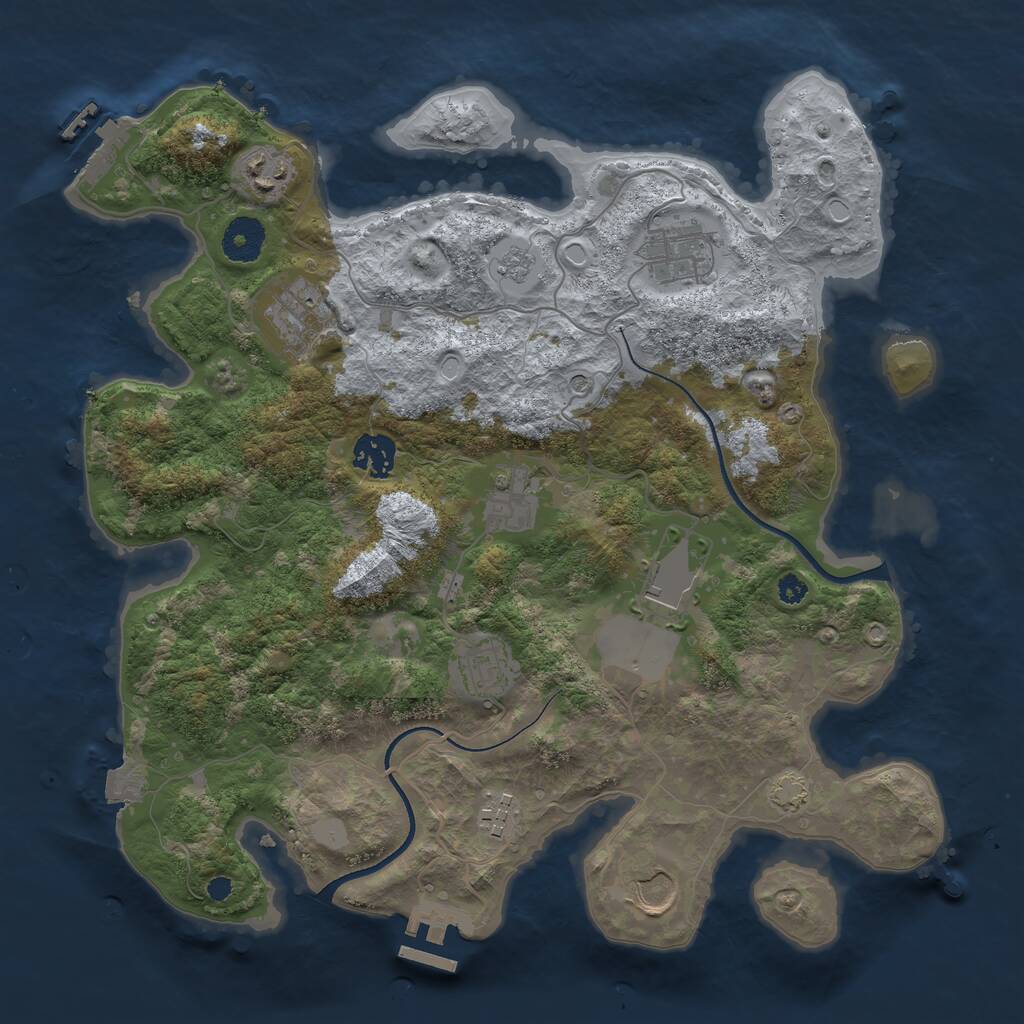 Rust Map: Procedural Map, Size: 3500, Seed: 19179, 15 Monuments