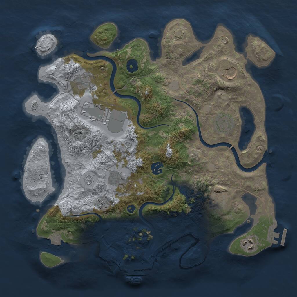 Rust Map: Procedural Map, Size: 3500, Seed: 4957, 15 Monuments