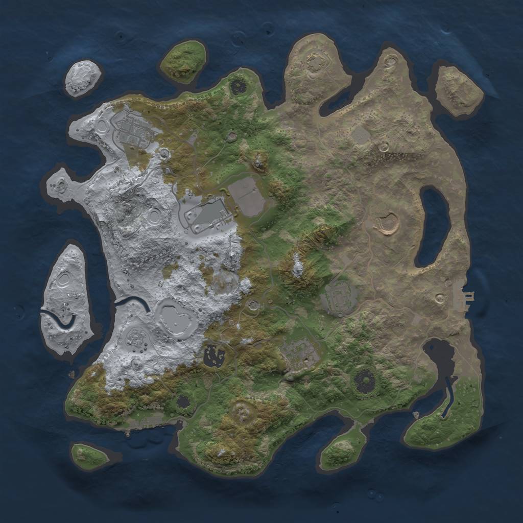 Rust Map: Procedural Map, Size: 3500, Seed: 4957, 14 Monuments