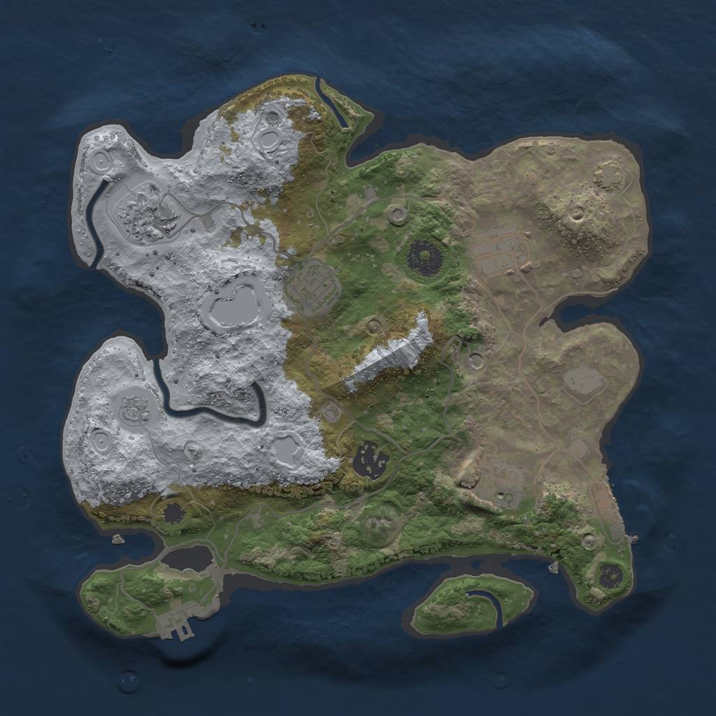 Rust Map: Procedural Map, Size: 3000, Seed: 2073709991, 13 Monuments