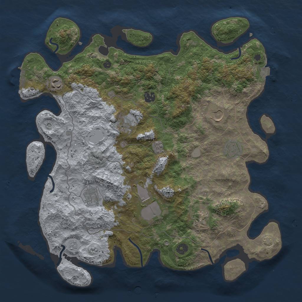 Rust Map: Procedural Map, Size: 4000, Seed: 153417599, 16 Monuments