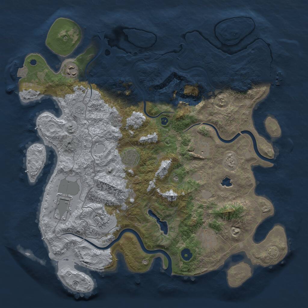 Rust Map: Procedural Map, Size: 4000, Seed: 153417599, 12 Monuments