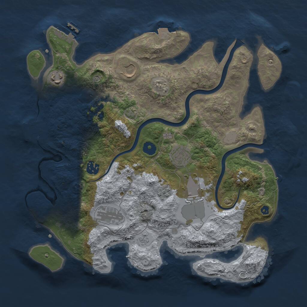 Rust Map: Procedural Map, Size: 3500, Seed: 1310651189, 13 Monuments
