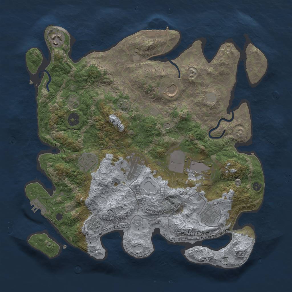 Rust Map: Procedural Map, Size: 3500, Seed: 1310651189, 15 Monuments