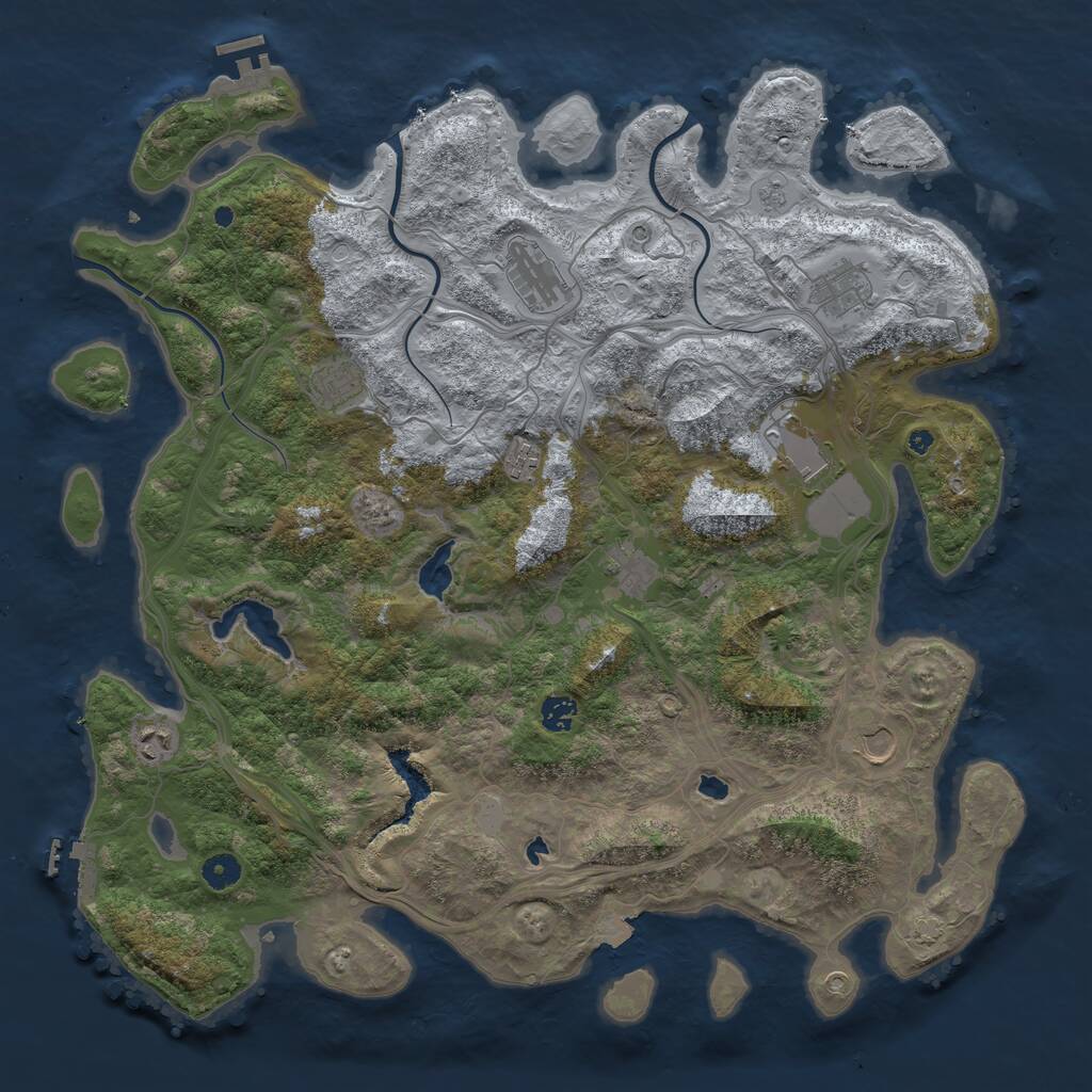 Rust Map: Procedural Map, Size: 4500, Seed: 123456738, 15 Monuments