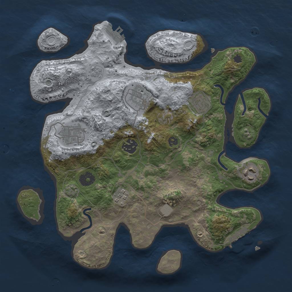 Rust Map: Procedural Map, Size: 3000, Seed: 22829, 13 Monuments