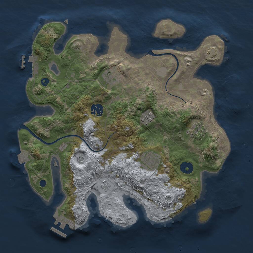 Rust Map: Procedural Map, Size: 3000, Seed: 1678043026, 11 Monuments