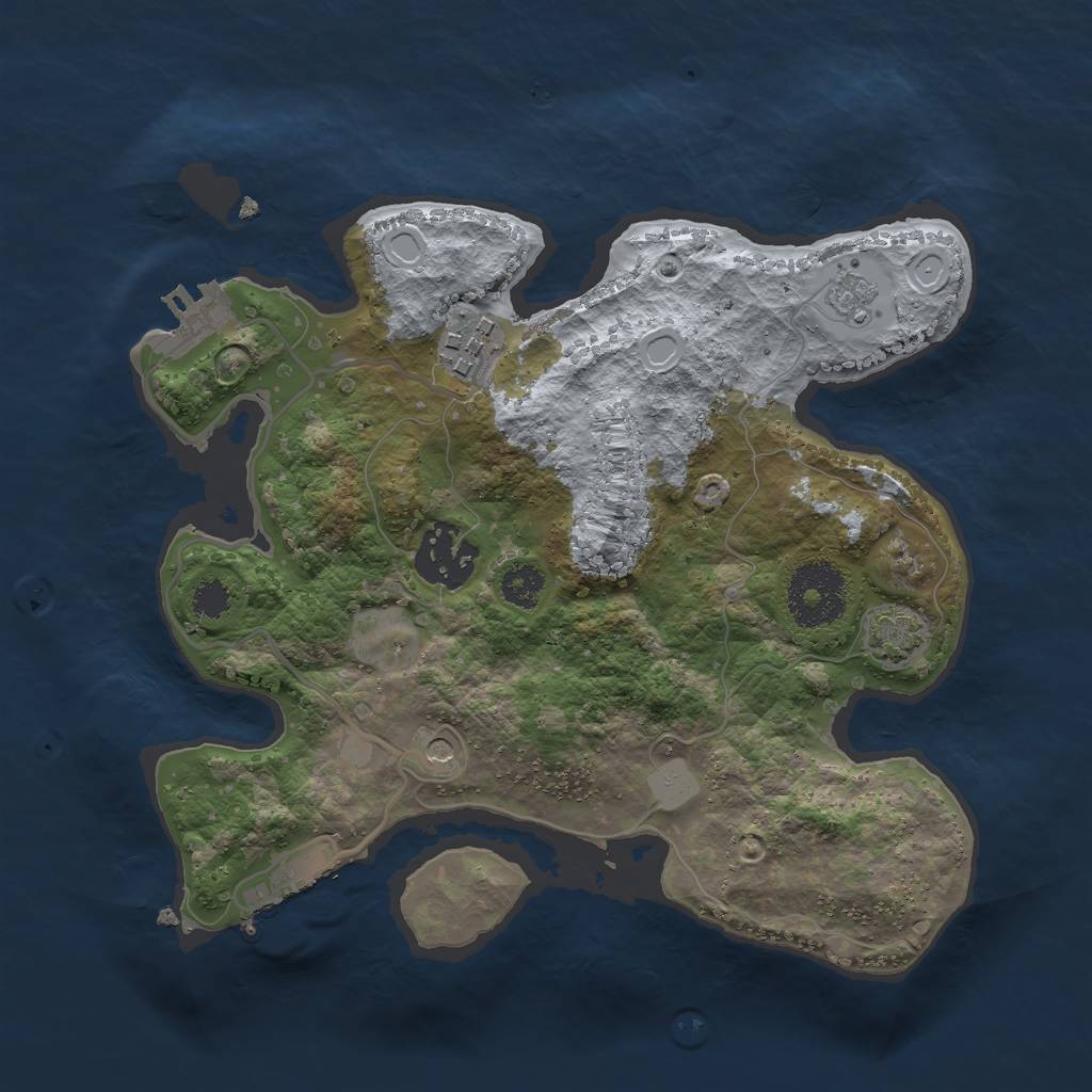 Rust Map: Procedural Map, Size: 2610, Seed: 13825, 10 Monuments