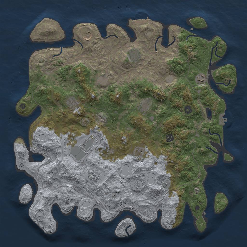 Rust Map: Procedural Map, Size: 4500, Seed: 738075084, 19 Monuments